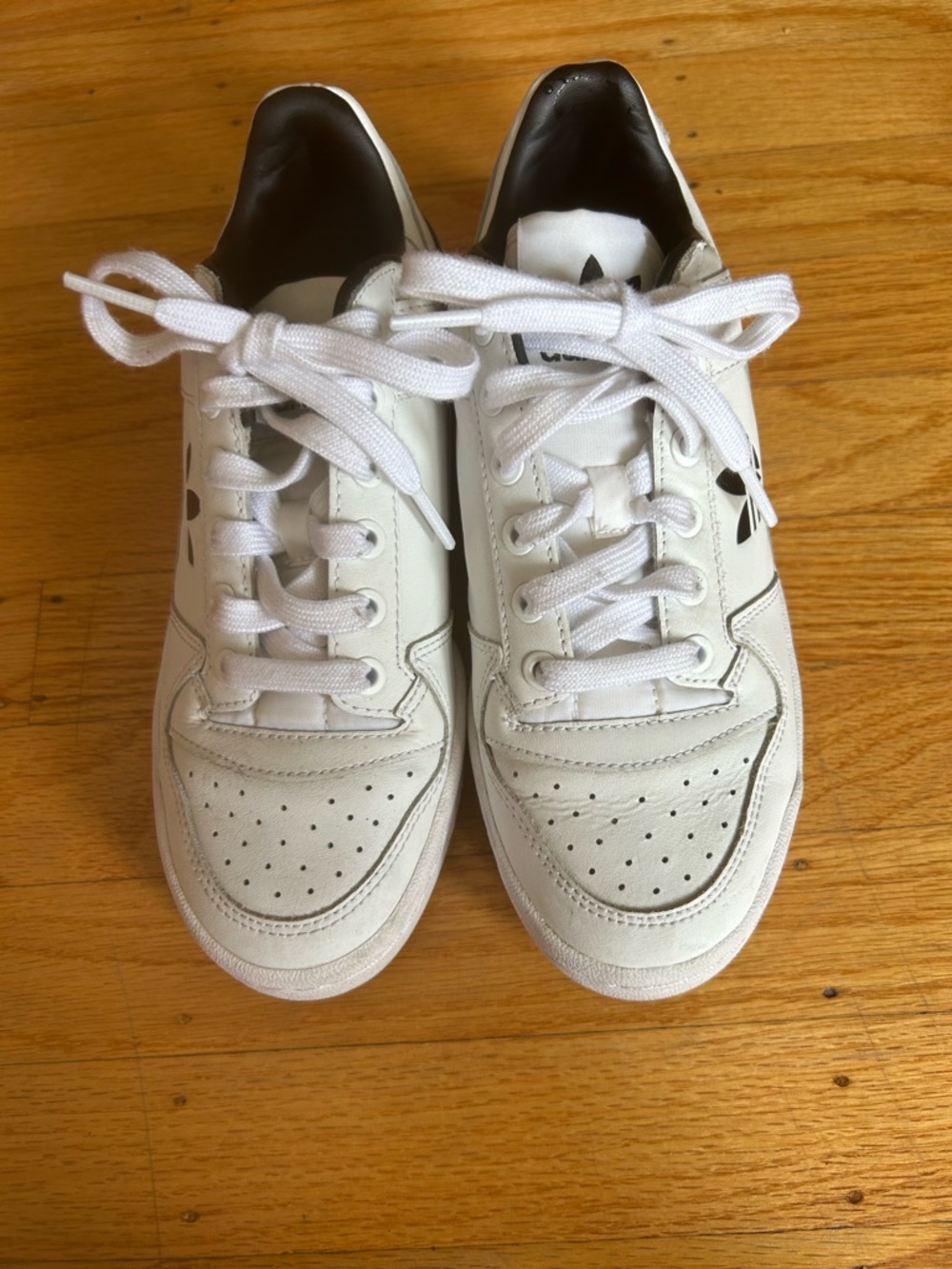 adidas White Athletic Sneakers with Black Accents